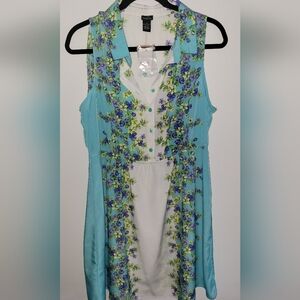 Rue21 Blue Sleeveless Embellished Blouse